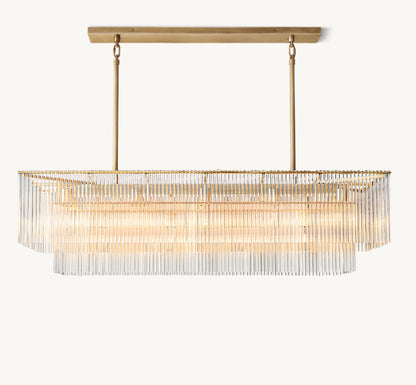 Lucienne Carved Glass Linear Chandelier