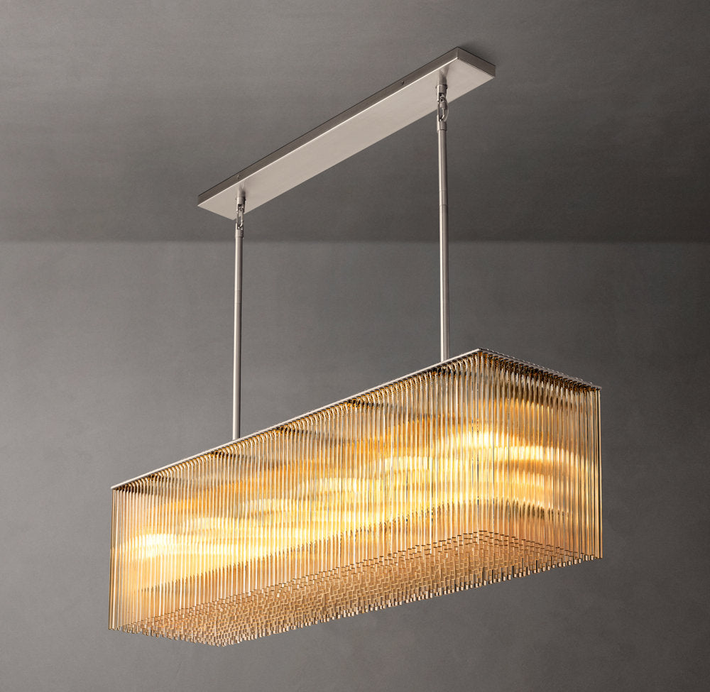 Lucienne Carved Glass Linear Chandelier