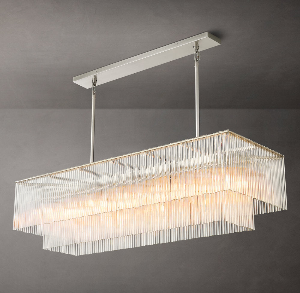 Lucienne Carved Glass Linear Chandelier