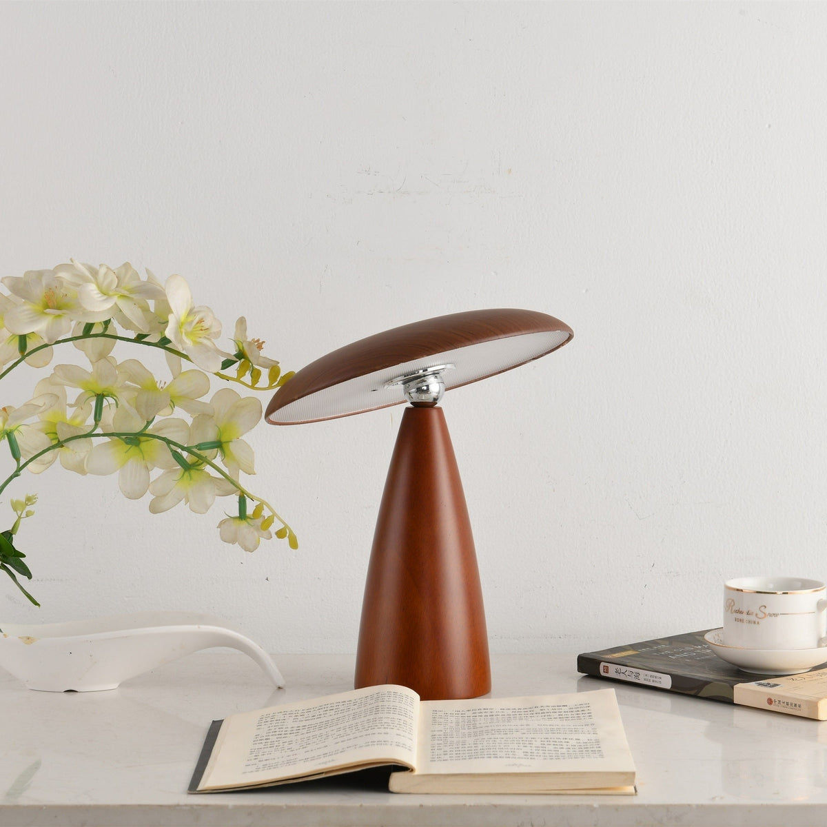 Lunara Arc Wood Table Lamp