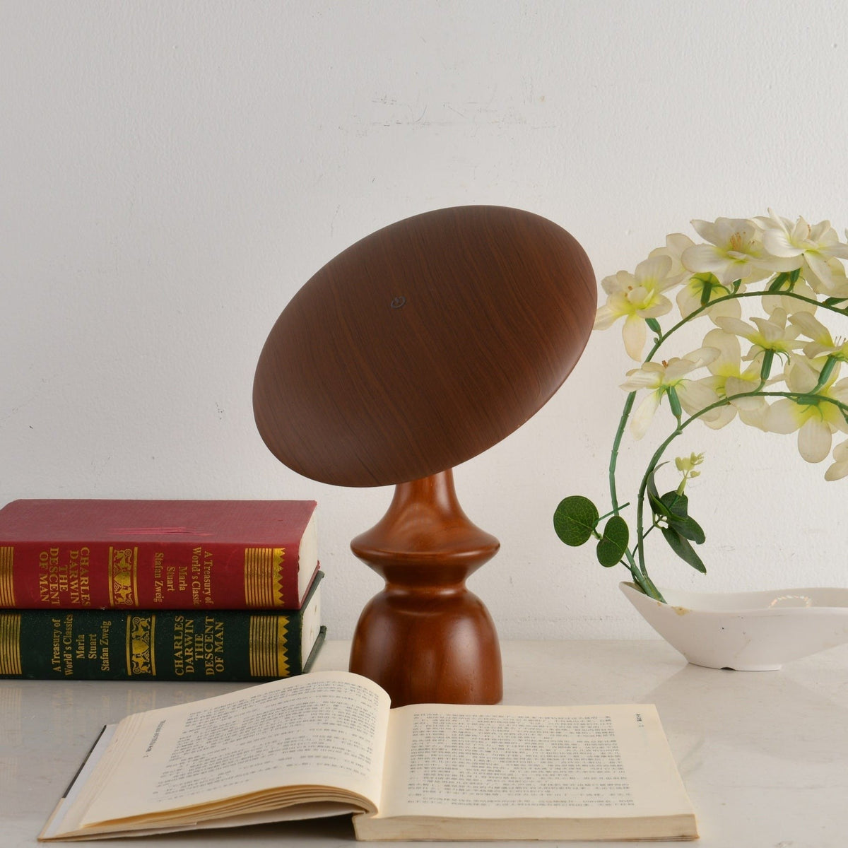 Lunara Arc Wood Table Lamp