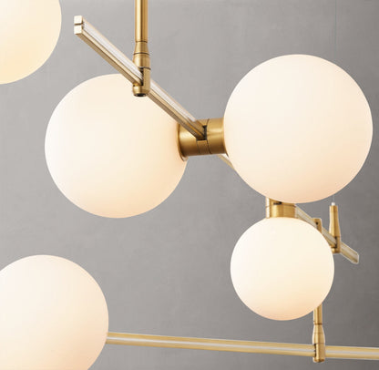 Milk Glass Orbit LED Chandelier