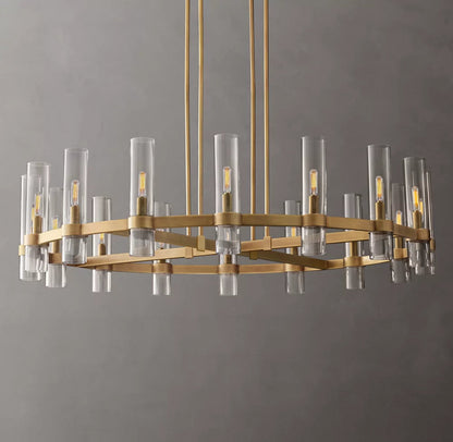Milk Glass Radial Column Chandelier
