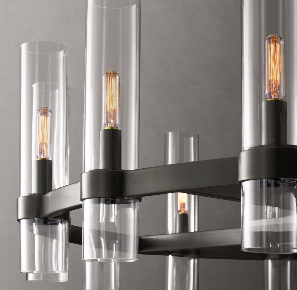 Milk Glass Radial Column Chandelier
