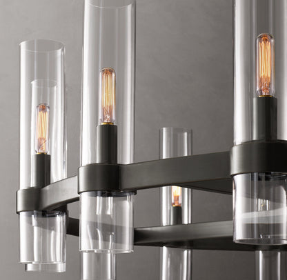 Milk Glass Radial Column Chandelier