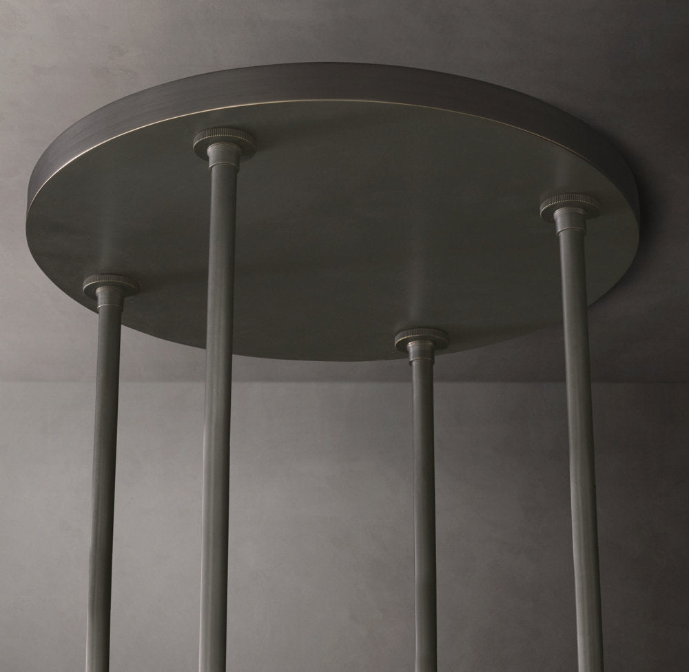 Milk Glass Radial Column Chandelier
