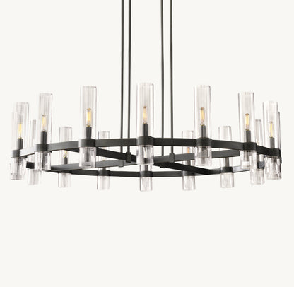 Milk Glass Radial Column Chandelier