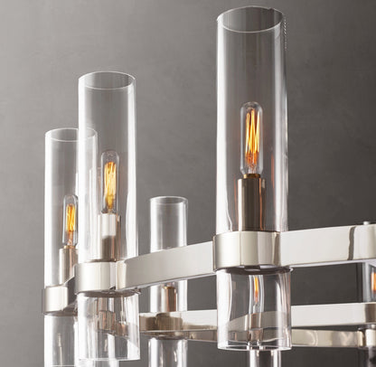 Milk Glass Radial Column Chandelier