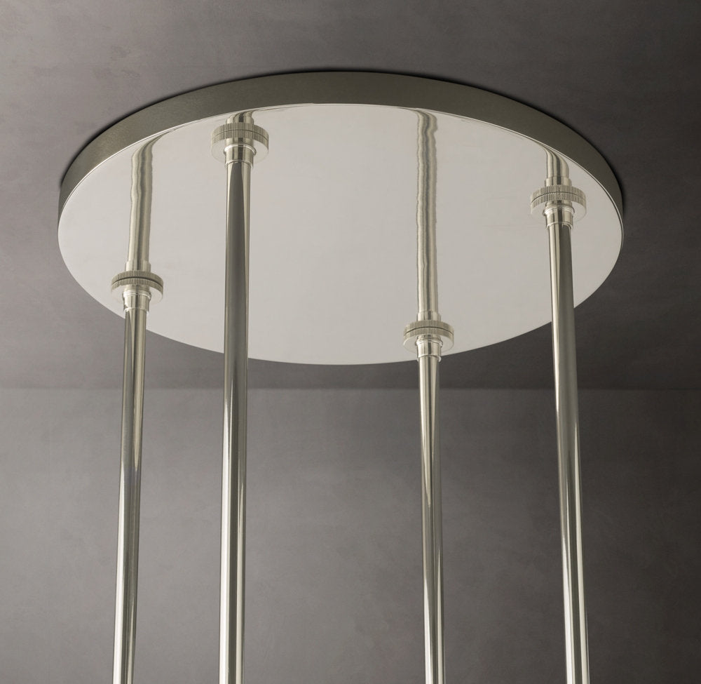 Milk Glass Radial Column Chandelier