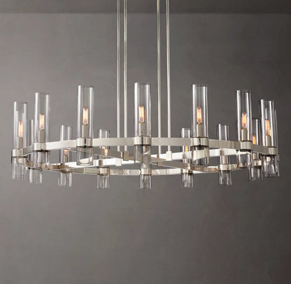 Milk Glass Radial Column Chandelier