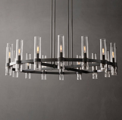 Milk Glass Radial Column Chandelier
