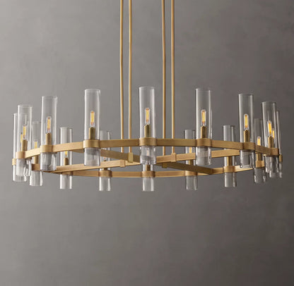Milk Glass Radial Column Chandelier