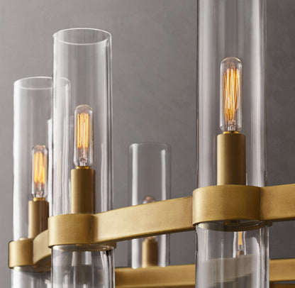 Milk Glass Radial Column Chandelier