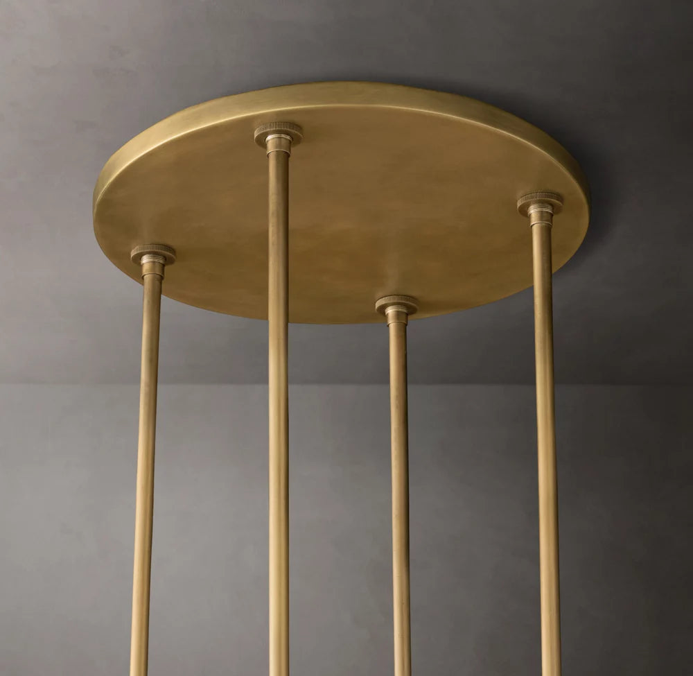 Milk Glass Radial Column Chandelier