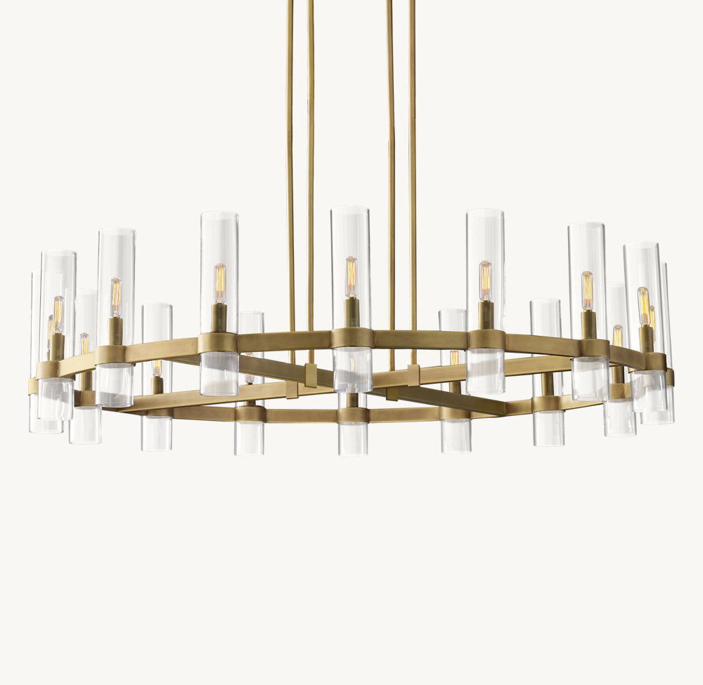 Milk Glass Radial Column Chandelier