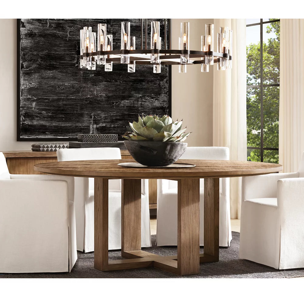 Milk Glass Radial Column Chandelier