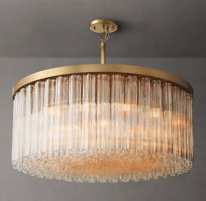 Monumental Blown Glass Crown Chandelier