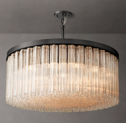 Monumental Blown Glass Crown Chandelier