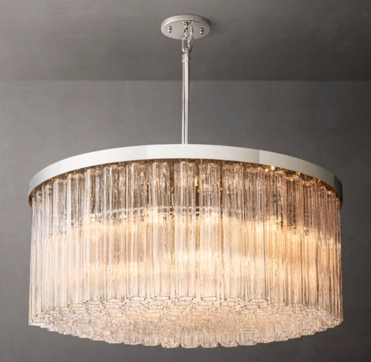 Monumental Blown Glass Crown Chandelier