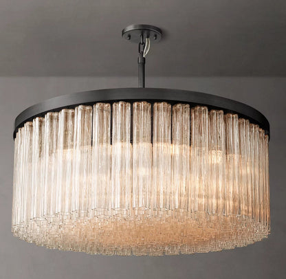 Monumental Blown Glass Crown Chandelier