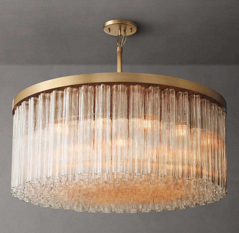 Monumental Blown Glass Crown Chandelier