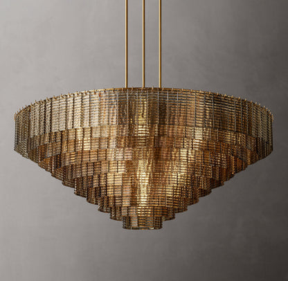 Monumental Textured Smoke Glass Chandelier