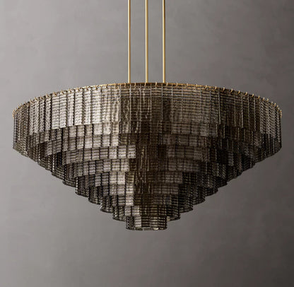 Monumental Textured Smoke Glass Chandelier