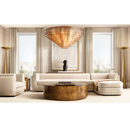 Monumental Textured Smoke Glass Chandelier