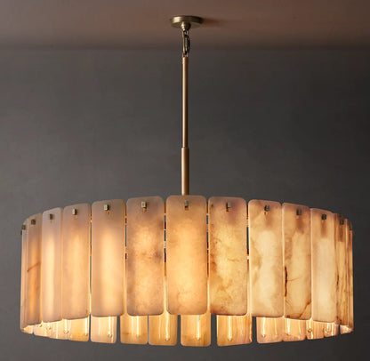 Natural Onyx Luminous Drum Chandelier