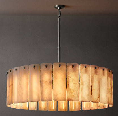 Natural Onyx Luminous Drum Chandelier