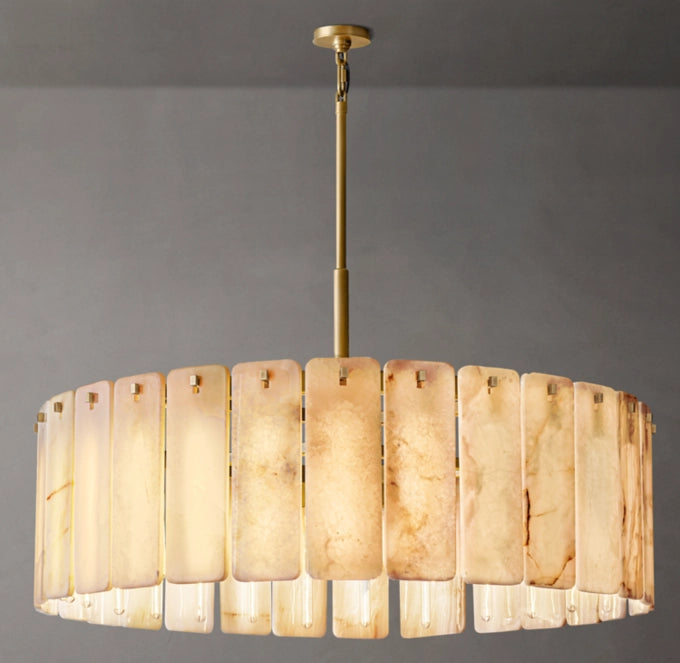 Natural Onyx Luminous Drum Chandelier