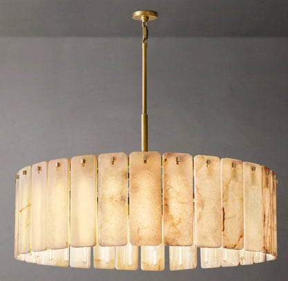 Natural Onyx Luminous Drum Chandelier