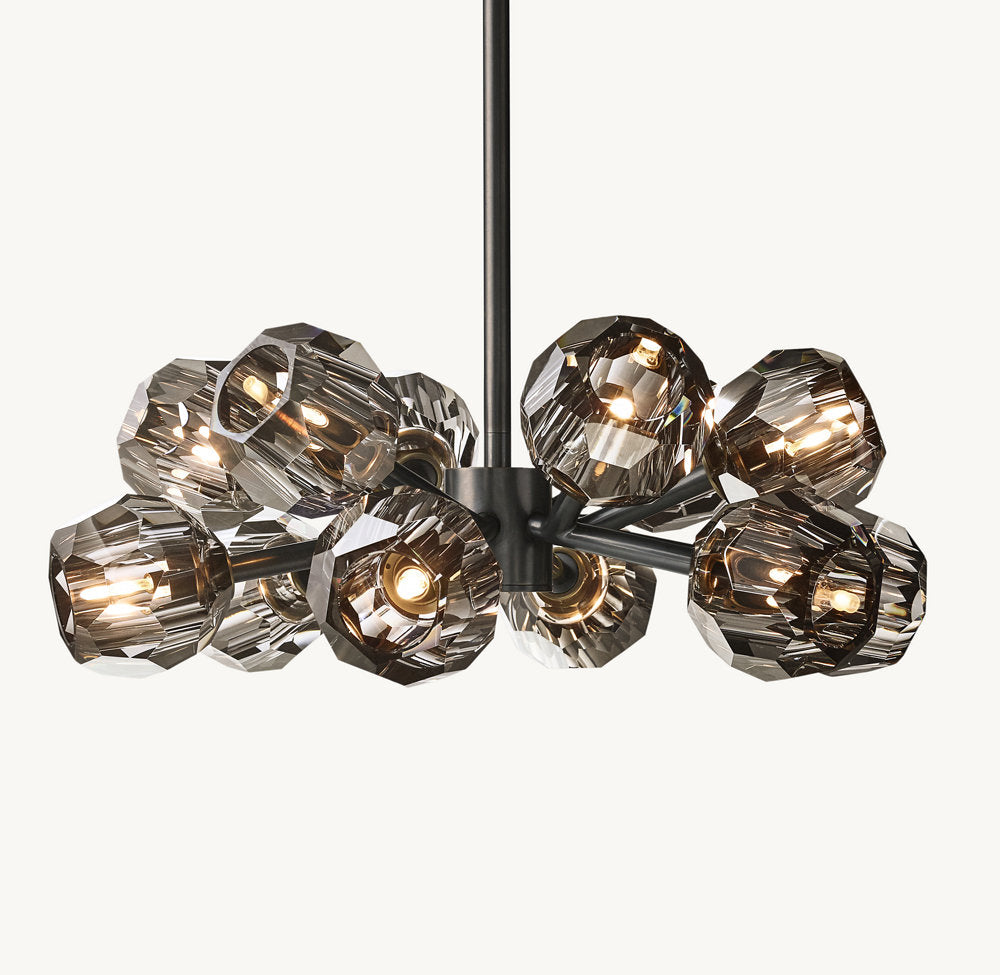 Nocturne Faceted Smoke Crystal Chandelier