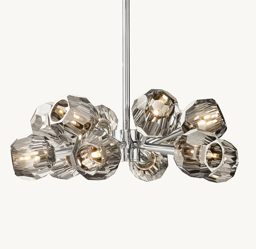 Nocturne Faceted Smoke Crystal Chandelier