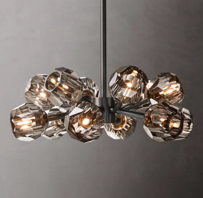 Nocturne Faceted Smoke Crystal Chandelier
