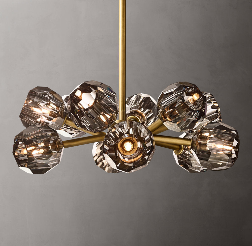 Nocturne Faceted Smoke Crystal Chandelier