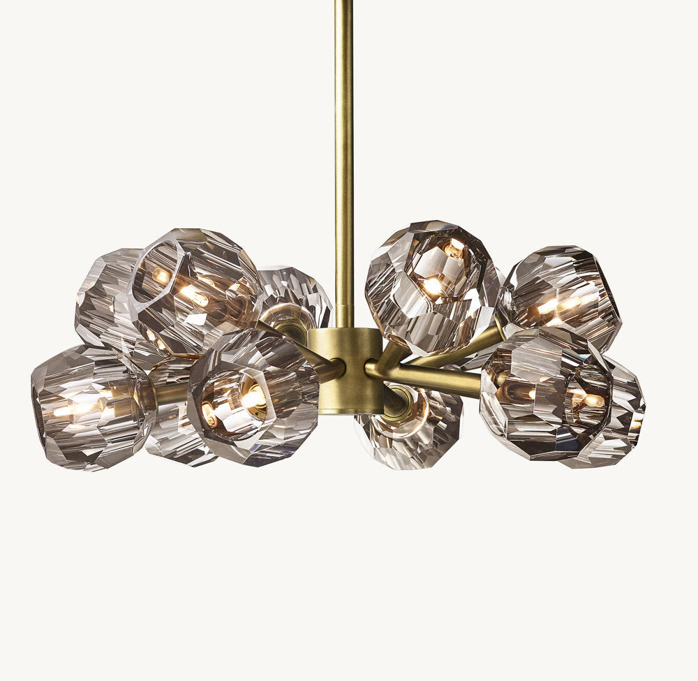 Nocturne Faceted Smoke Crystal Chandelier
