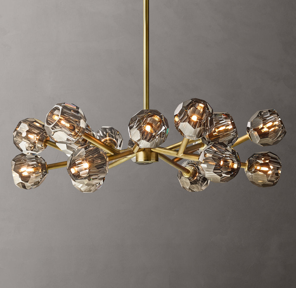 Nocturne Smoke Crystal Halo Chandelier