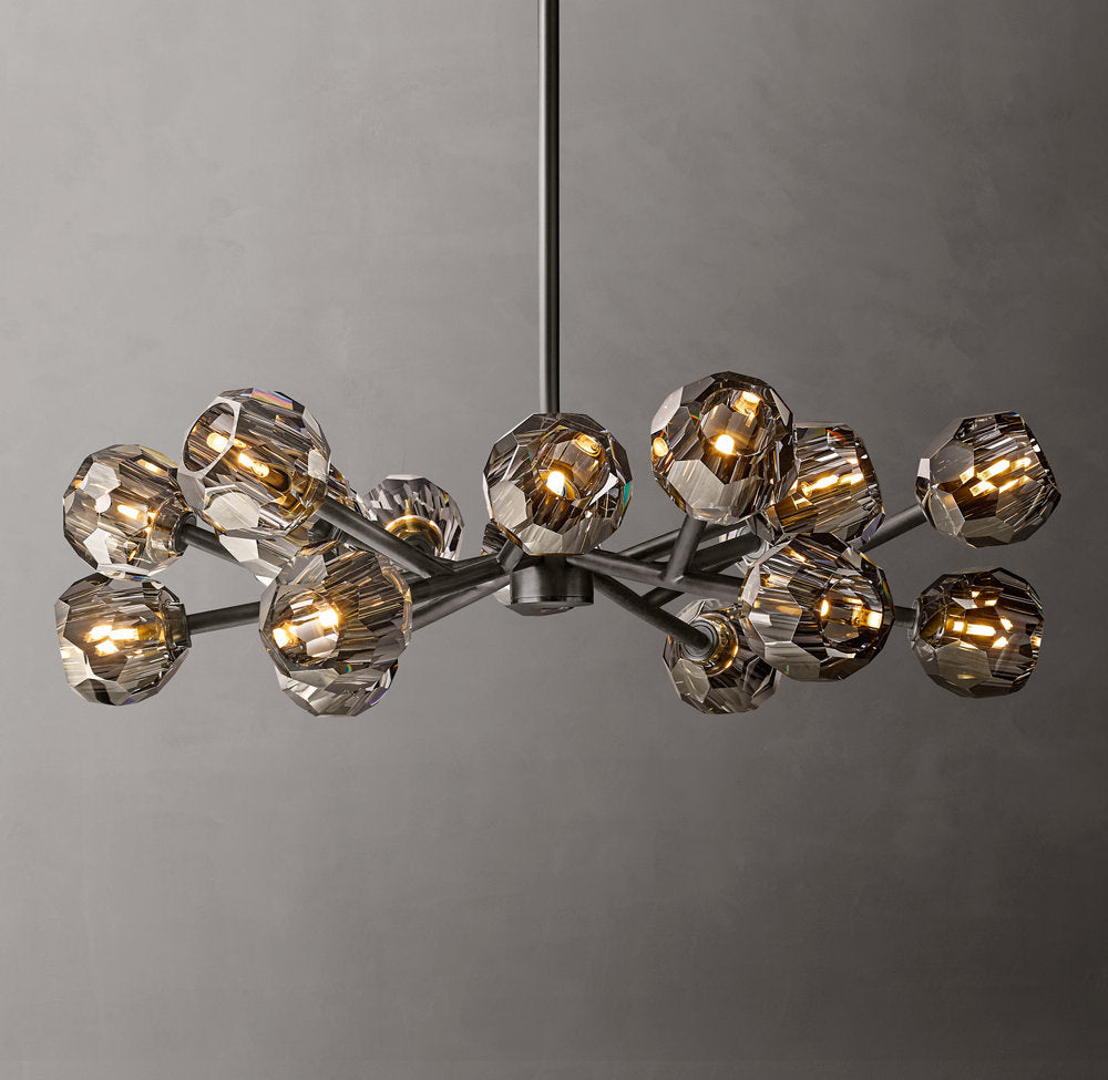 Nocturne Smoke Crystal Halo Chandelier