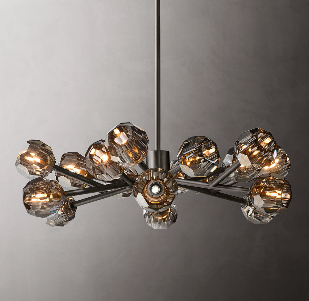 Nocturne Smoke Crystal Halo Chandelier