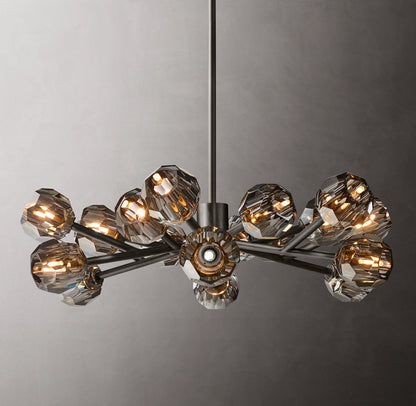 Nocturne Smoke Crystal Halo Chandelier