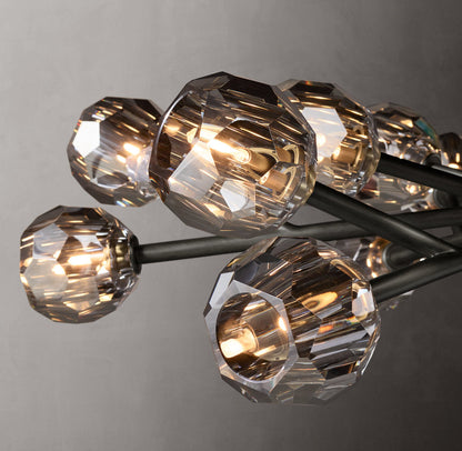 Nocturne Smoke Crystal Halo Chandelier