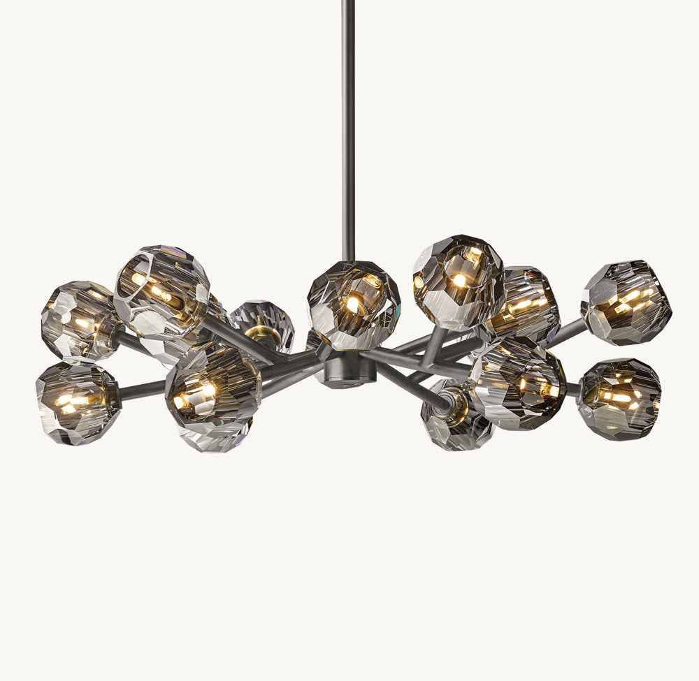 Nocturne Smoke Crystal Halo Chandelier