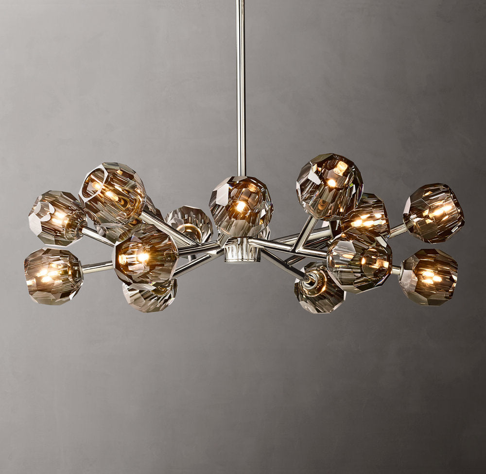 Nocturne Smoke Crystal Halo Chandelier