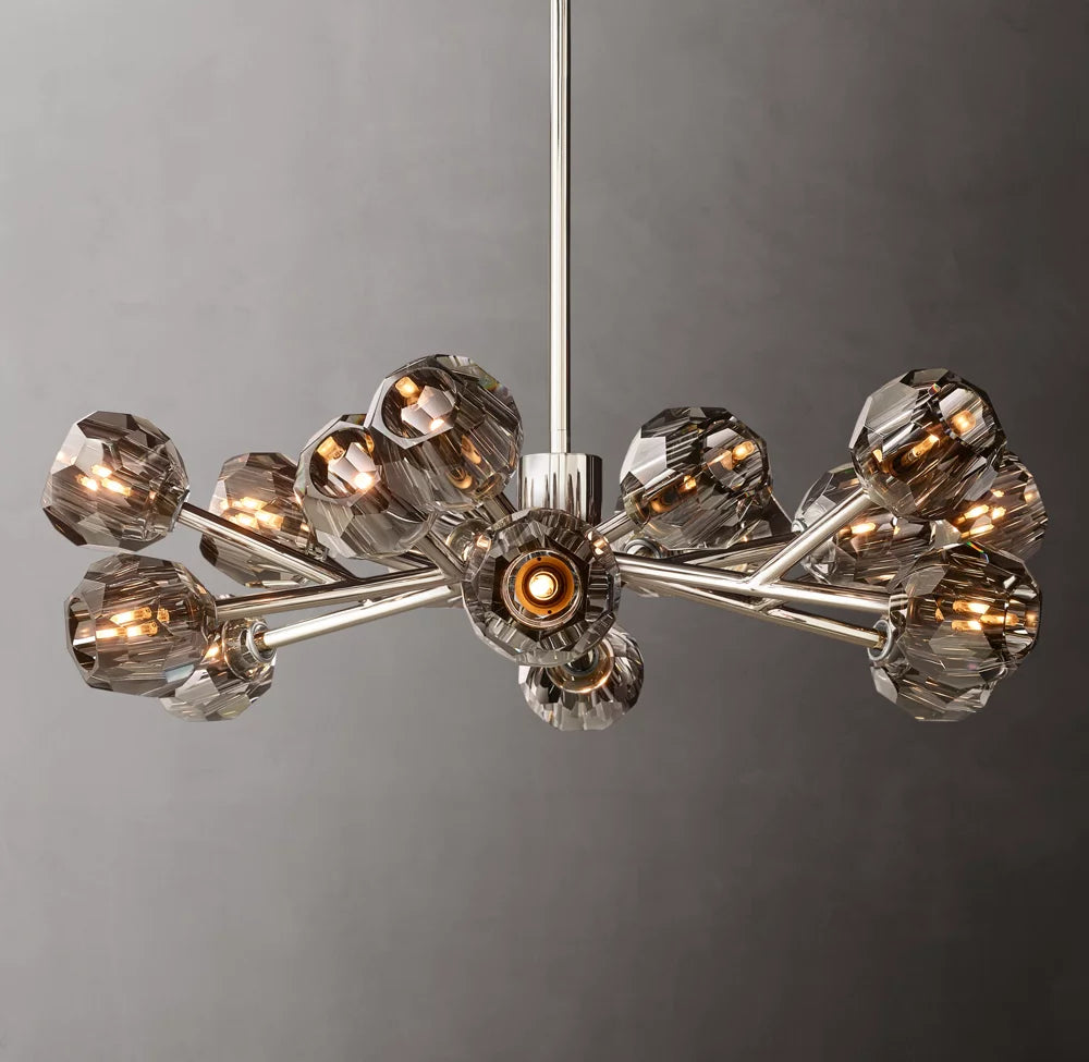 Nocturne Smoke Crystal Halo Chandelier