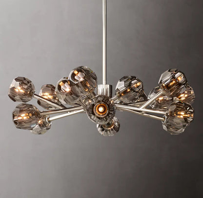 Nocturne Smoke Crystal Halo Chandelier