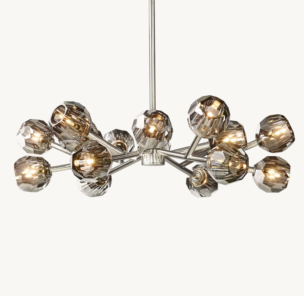 Nocturne Smoke Crystal Halo Chandelier