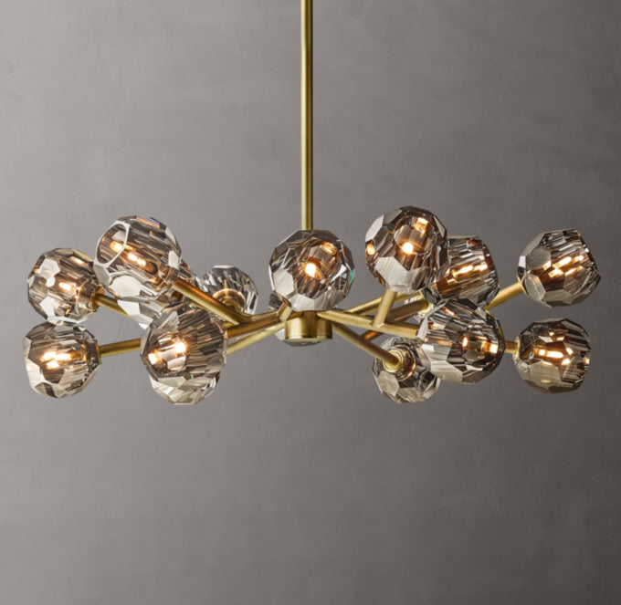 Nocturne Smoke Crystal Halo Chandelier