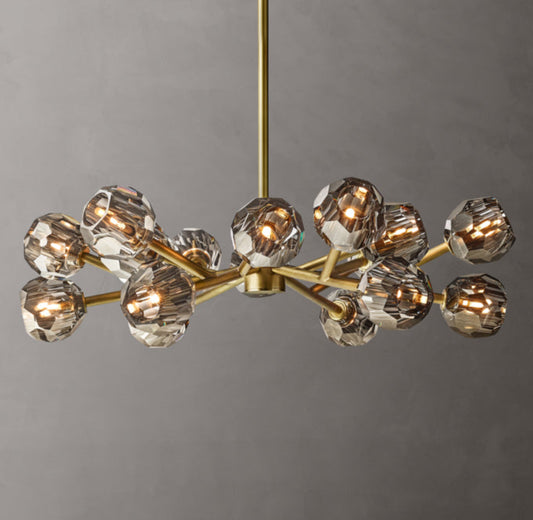Nocturne Smoke Crystal Halo Chandelier
