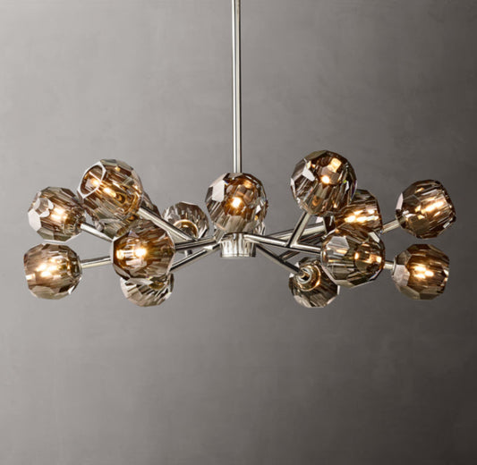 Nocturne Smoke Crystal Halo Chandelier